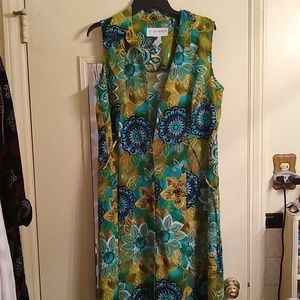 Long multi color button front